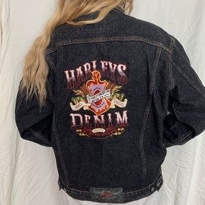Rare Harley Davidson jean jacket